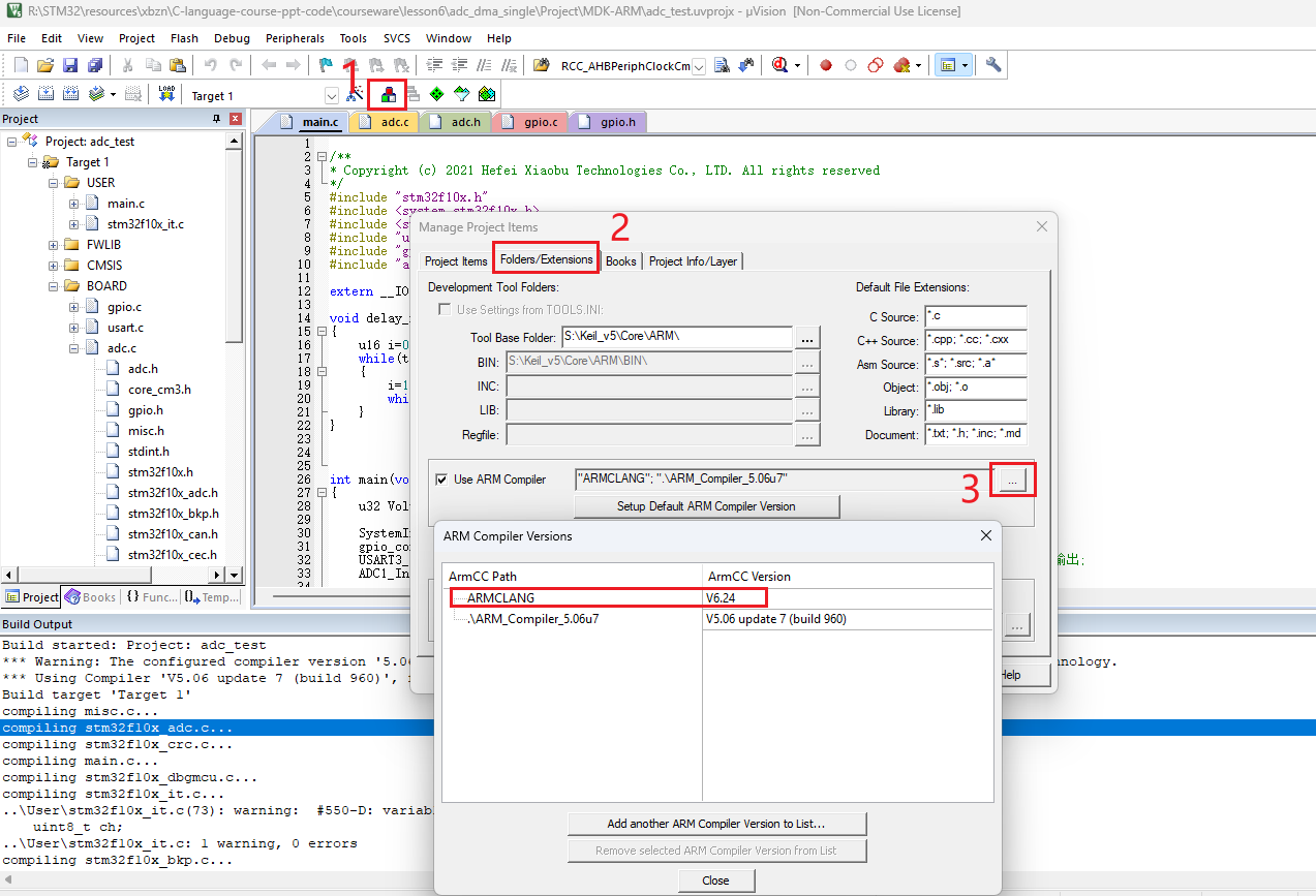 Configure ARM Compiler Versions